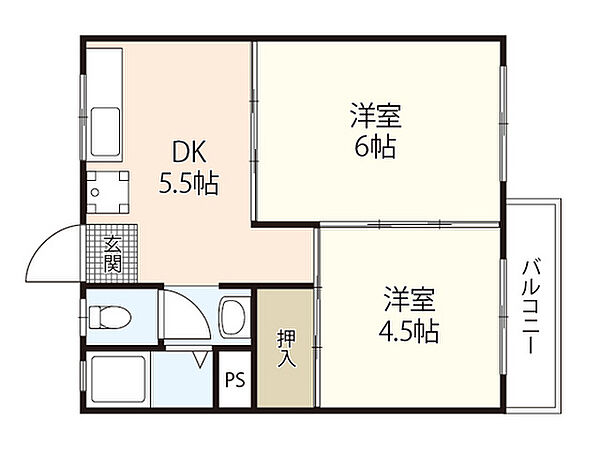 コオリナハウス ｜広島県広島市西区庚午中3丁目(賃貸マンション2DK・4階・32.40㎡)の写真 その2