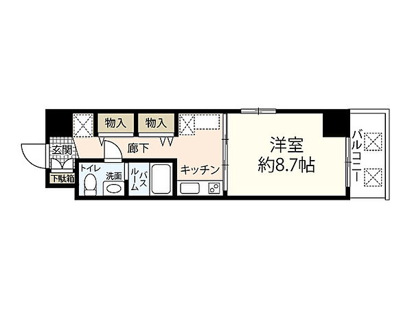 新白島東亜ビル ｜広島県広島市中区西白島町(賃貸マンション1DK・2階・33.70㎡)の写真 その2