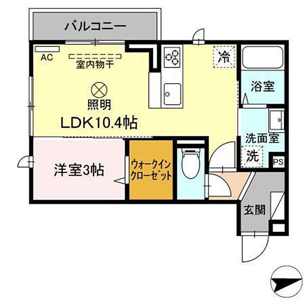 メルヴェール ｜広島県東広島市西条町御薗宇(賃貸アパート1LDK・3階・34.14㎡)の写真 その2