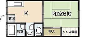 コーポ石  ｜ 広島県広島市西区南観音1丁目（賃貸アパート1DK・1階・26.45㎡） その2