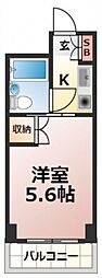 ヤスダ第2ビル 1Kの間取図画像