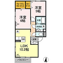 メゾンダイ  ｜ 広島県東広島市八本松南5丁目（賃貸アパート2LDK・2階・50.42㎡） その2