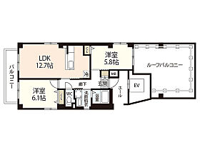 リフレスロイヤルシティIII  ｜ 広島県広島市東区東蟹屋町（賃貸マンション1LDK・9階・55.48㎡） その2