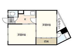明徳ビル 2Kの間取図画像