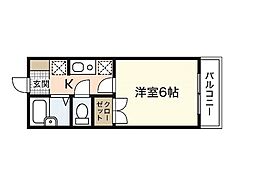 メゾン・エイト 2階1Kの間取り