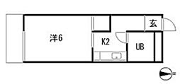 池田マンション 1Kの間取図画像