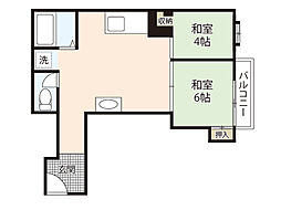 丸内ビル 2階2DKの間取り