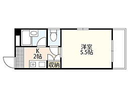 レジデンス東観音 1Kの間取図画像