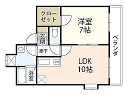 コーポA&H 1LDKの間取図画像