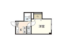 COMFORTAKEBONO 1Kの間取図画像