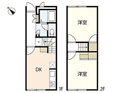 レオパレスファミールD 2DKの間取図画像