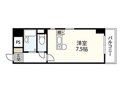 ヴェルソーヤスダ ワンルームの間取図画像