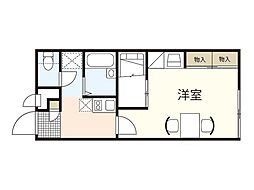 レオパレス二葉の里 1階1Kの間取り