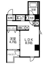 Residence Iconn KAWARAMACHI 10階1LDKの間取り