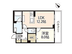 Yanagi Takasu 1LDKの間取図画像