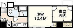 ＬＵＸＥＳ大手町 6階2Kの間取り
