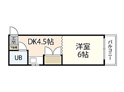 東雲コーポ 1DKの間取図画像
