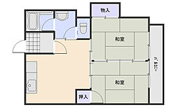 ふじマンション 2LDKの間取図画像