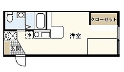 モーリス1 ワンルームの間取図画像