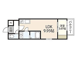 レジデンシャル戸坂駅前 1LDKの間取図画像