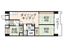 ビレッジハウス光南タワー 3LDKの間取図画像