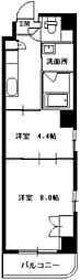 PisoSiesta 2Kの間取図画像
