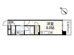 リフレスロイヤルシティ4 ワンルームの間取図画像
