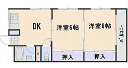 川崎ビル 2DKの間取図画像