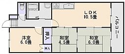 コーポサンシャイン 3LDKの間取図画像
