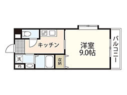 T.Y.Tハピネス 1Kの間取図画像