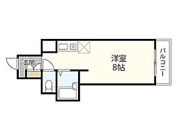 アクアコート廿日市 1Kの間取図画像