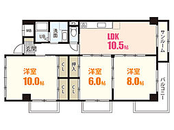 ジェームスプラザ 3LDKの間取図画像