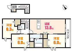 メゾン・ルミナス 3LDKの間取図画像