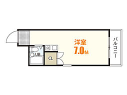 ロイヤルガーデン ワンルームの間取図画像