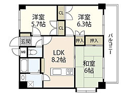 カサグランデ1 3DKの間取図画像