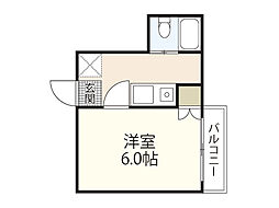 プリマヴェール矢野 1Kの間取図画像