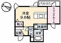 C.C.コート五日市駅前 ワンルームの間取図画像