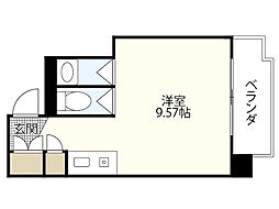 リースマンションビッグアップル広瀬北 ワンルームの間取図画像