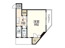 メゾンKR 1Kの間取図画像