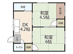 池田アパート 2DKの間取図画像