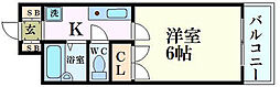 グレイス国泰寺 1Kの間取図画像