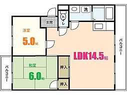 ファミリーコーポ 2LDKの間取図画像