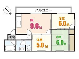 コーポ辰本 3DKの間取図画像