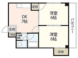 MYビル 2DKの間取図画像