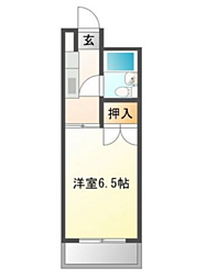 ヴェルディ曙 1Kの間取図画像