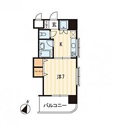 ベルレージュ二葉の里 1Kの間取図画像