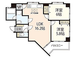 サウスウエストプラザ 2LDKの間取図画像