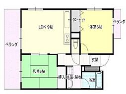 リビエーヌ宝町 2LDKの間取図画像
