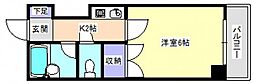 ウエストウッド2 1Kの間取図画像