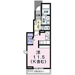リバティコート ワンルームの間取図画像